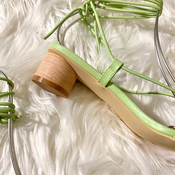 ZARA GREEN HEELED STRAPPY SANDALS - Picture 8 of 12